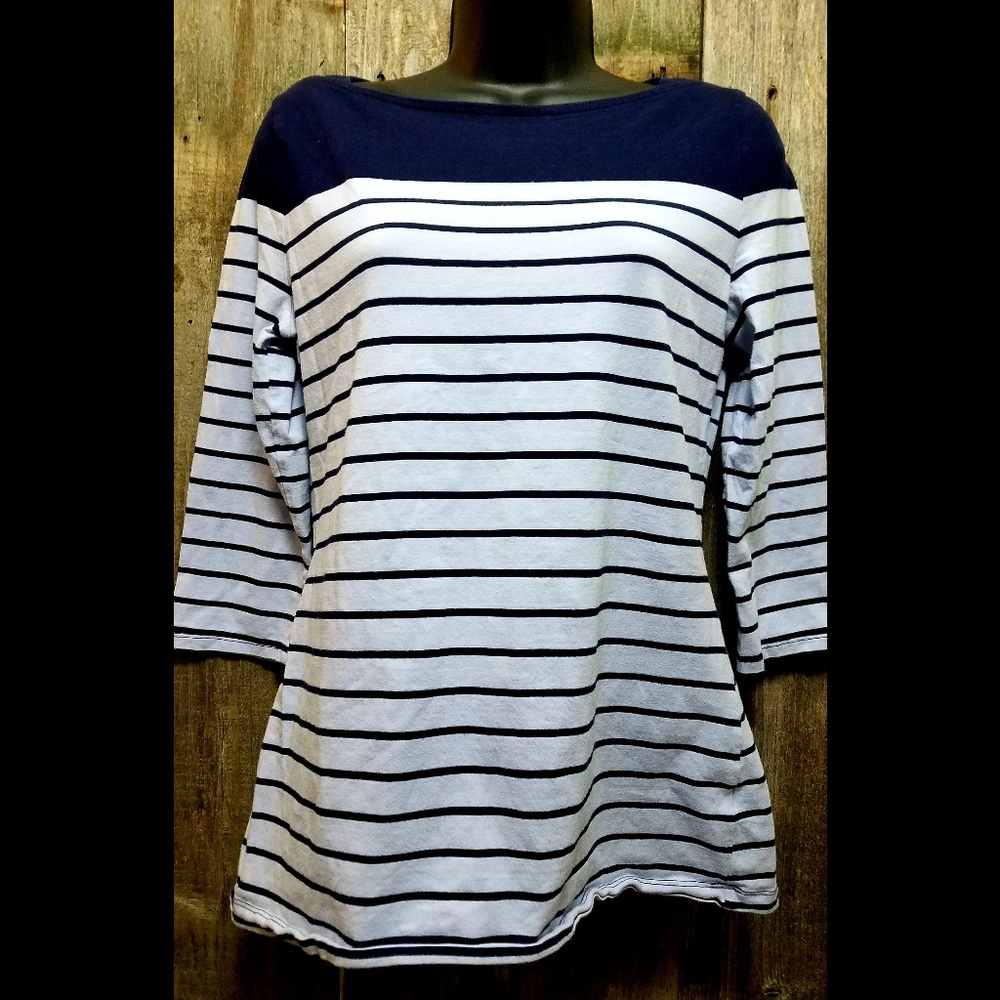 Medium Merona Quarter Sleeve Striped Shirt